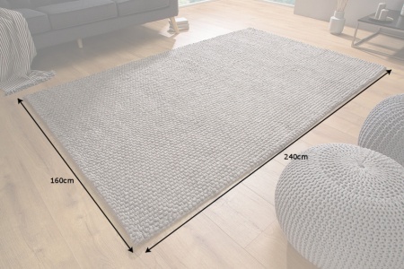 Handgemaakt vloerkleed WOOL 240x160cm antraciet bruin gemaakt van wol - Img 6