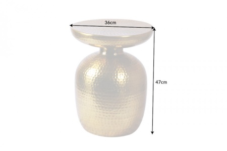 Handgemaakte bijzettafel ORIENT 36 cm goud gehamerd design - Img 2