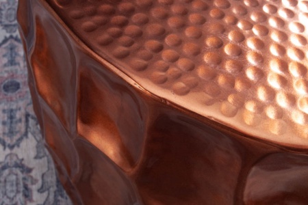 Handgemaakte salontafel ORGANIC ORIENT 53cm koper gehamerd design - Img 5