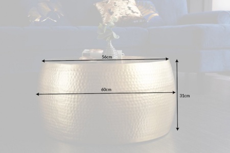 Handgemaakte salontafel ORIENT III 60cm goud gehamerd design - Img 8