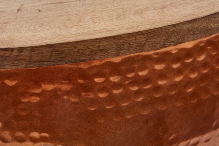 Handgemaakte salontafel ORIENT STORAGE 60cm koper mangohout met opbergruimte - Img 6