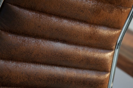 In hoogte verstelbare bureaustoel BIG DEAL bruin microvezel met verchroomde armleuningen - Img 8