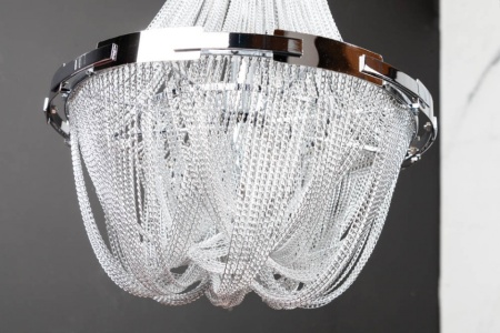 In hoogte verstelbare hanglamp ROYAL 204 cm zilver zwart met kroonluchter - Img 3