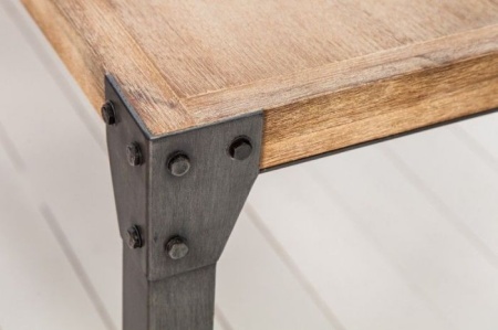 Industrieel design eettafel FACTORY 160cm witgekalkt acacia - Img 6