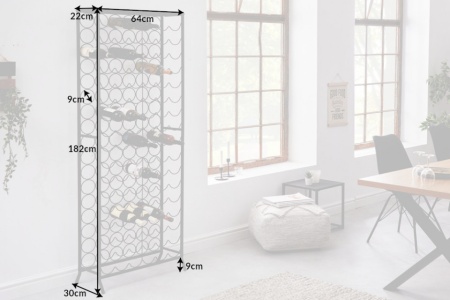 Industrieel wijnrek STORAGE 182cm zwart Flessenhouder voor 102 flessen - Img 2