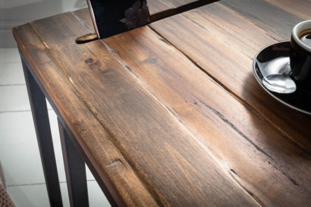 Industriële bijzettafel SCANDINAVIA 43cm acaciahout met tablethouder - Img 5