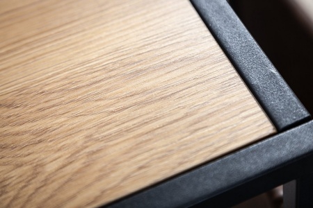 Industriële Bijzettafel zoals Laptoptafel 48 cm eiken look bijzettafel met plank - Img 8