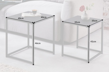 Industriële bijzettafels set van 2 DURA STEEL 40cm zwart metaal - Img 8