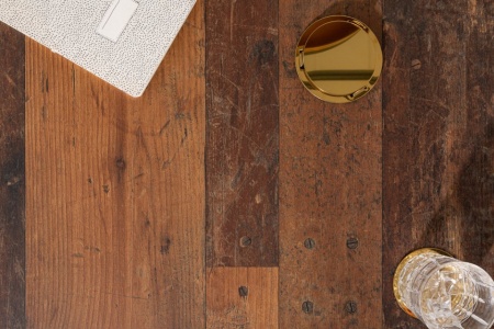 Industriële eettafel 140cm donker eiken look met antraciet zwarte X-poten - Img 6