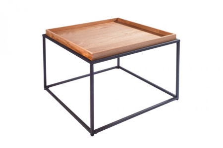 Industriële salontafel ELEMENTS 60 cm naturel eiken afneembaar blad - Img 7
