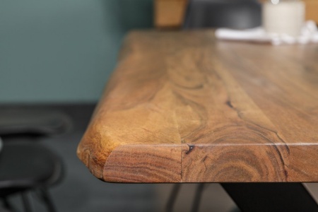 Massief Acacia Hout Boomstam Eettafel 180cm blad dikte 3,5cm - Img 7