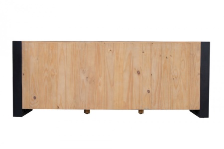Massief dressoir BIG 195 cm grenen hout industrieel design met flessenhouder - Img 5