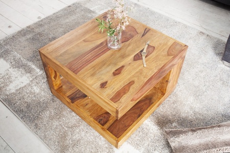 Massief edelhouten salontafel GIANT Sheesham 60 cm Stone Finish - Img 2