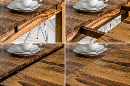 Massief Sheeshamhout Eettafel PURE 160-240cm met Verlengbare platen - Img 5