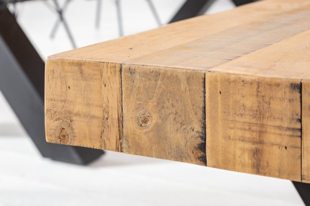 Massieve bank THOR 200 cm natuurlijk gerecycled grenenhout in industrieel design - Img 8