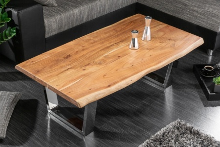 Massieve boom salontafel MAMMUT 110cm acacia 4cm tafelblad - Img 6