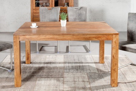 Massieve eettafel PURE 120cm Sheesham steen afwerking indrukwekkende nerf - Img 3