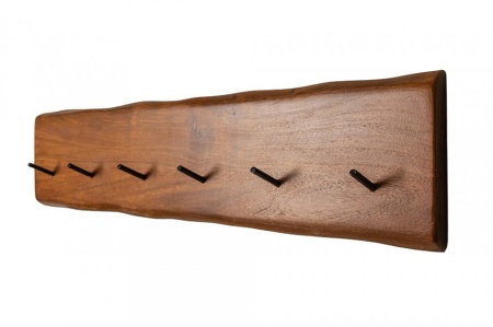 Massieve wandkapstok MAMMUT 80cm acacia met 6 kapstokhaken - Img 5