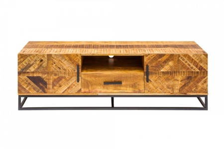 Massive TV-Board 160 cm Mango Wood industrieel ontwerp - Img 7