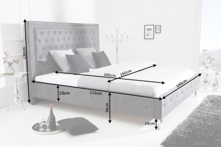 Model Chesterfield tweepersoonsbed 180x200cm antiek grijze klinknagels - Img 2
