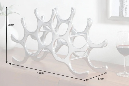 Modern wijnrek FLAME 48 cm zilver voor 10 flessen flessenhouder - Img 2