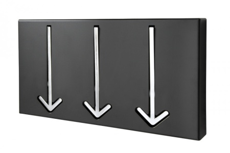 Moderne design wandkapstok ARROW 30 cm zwart met 3 haken - Img 5