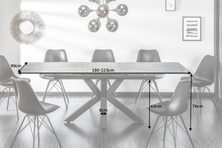 Moderne keramische eettafel ETERNITY 180-225cm Lava uitschuifbaar - Img 2