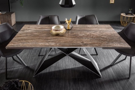 Moderne keramische eettafel PROMETHEUS 180-220-260cm, roest-look uitschuifbaar - Img 5