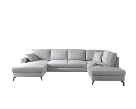 Moderne Lounge Hoekbank , Moderne Panoramische Salon Stof Licht Grijs 348 cm - Img 2