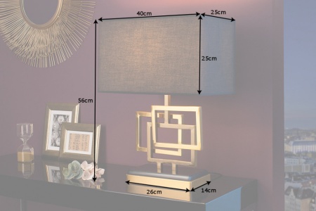 Moderne tafellamp 56cm goud modern design met stoffen kap - Img 2