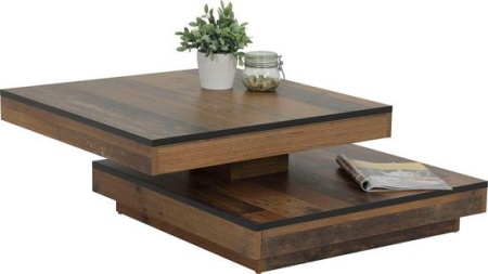 Moderne vierkant Salontafel 78cm met draaibaar blad - Img 4