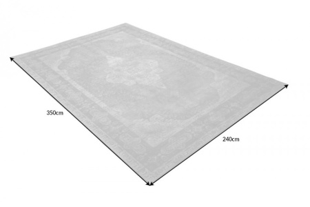 Oosters katoenen vloerkleed 350x240cm antiek grijs geometrisch patroon - Img 5