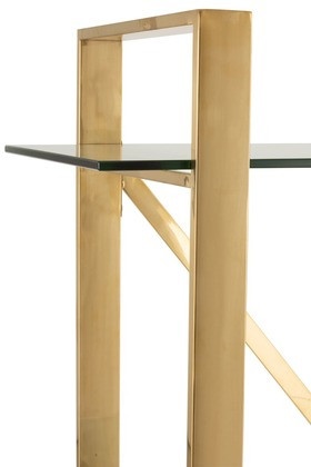 Rek 4schap Kruis Roestvrij Staal/Getemperd Glass Goud/Transparant 180cm - Img 6