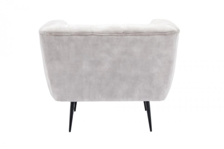 Retro fauteuil NOBLESSE 106cm champagne fluweel met sierstiksels - Img 5