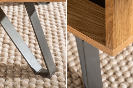 Salontafel met massieve boomrand LIVING EDGE 110 cm geolied wild eiken - Img 8