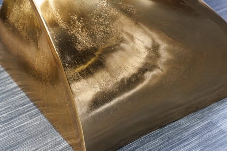 Sculpturale bijzettafel TWIST 30cm goud aluminium handgemaakte kruk nachtkastje - Img 6
