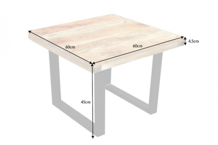 Solide salontafel IRON CRAFT 60 cm mangohout industrieel design - Img 2