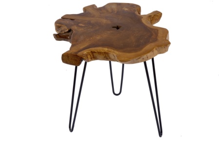 Unieke bijzettafel WILD 55cm teakhouten salontafel - Img 7