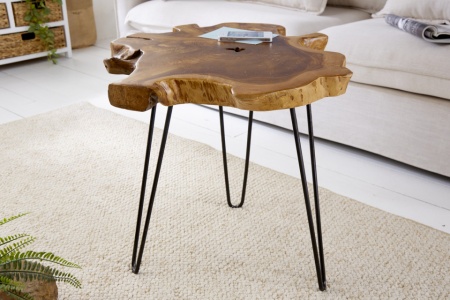 Unieke bijzettafel WILD 60cm teakhouten salontafel - Img 7