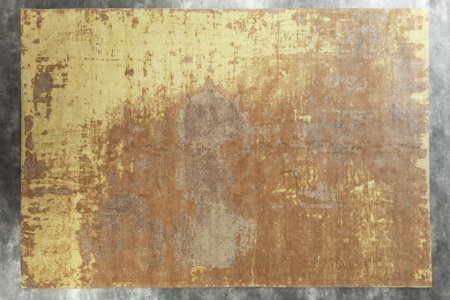 Vintage katoenen vloerkleed 350x240cm roestbruin verwassen gebruikte look - Img 4
