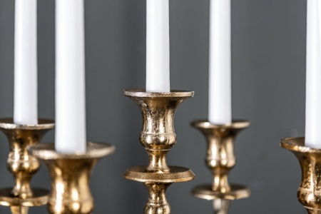 Barok kandelaar 40 cm goud 5-armige gepolijst aluminium kandelaar - Img 4