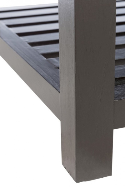 Bijzettafel vierkant zwart hout met glasplaat 50cm - Img 5