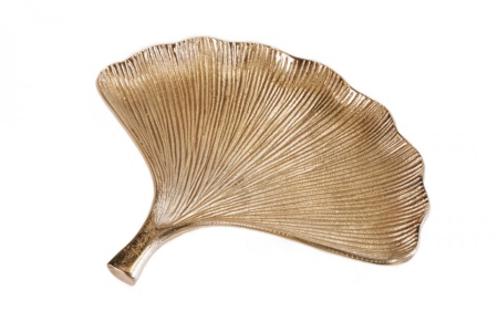 Decoratieve kommen set van 3 GINKGO 30cm goud handgemaakt metaal - Img 7