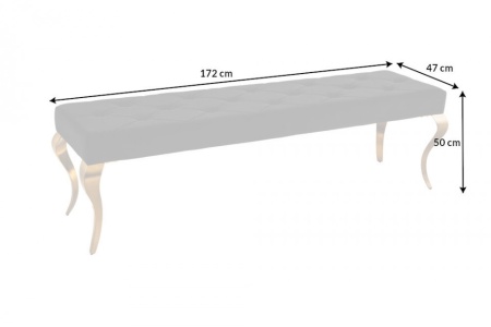 Design bank MODERN BAROK 175cm zwart fluweel goud roestvrij staal - Img 8