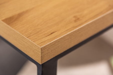 Design Bijzettafel zoals Laptoptafel 45 cm eiken look bijzettafel zwart frame - Img 5