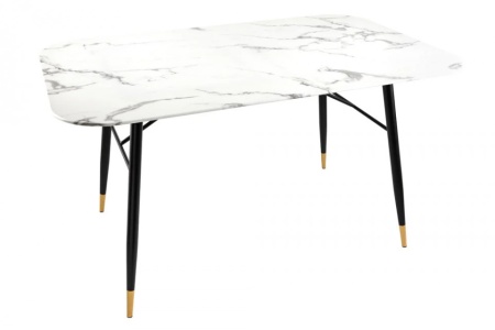 Design eettafel PARIS 140cm wit kristal glas met marmer decor - Img 8
