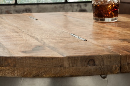 Design salontafel met opbergruimte DRUMP STORAGE 68 cm naturel mangohout Industrial - Img 4