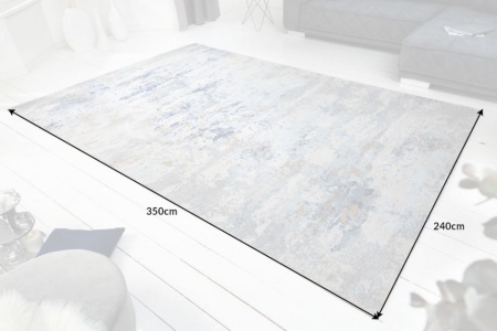 Design vloerkleed 350x240m grijs blauw katoen - Img 2