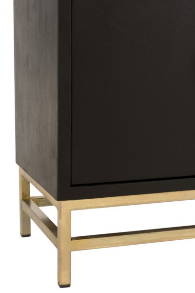 Dressoir 4 Deuren Mango Hout/Ijzer Zwart/Goud 160cm - Img 7
