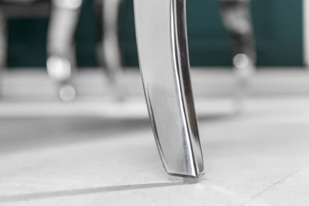 Elegante bank MODERN BAROK 172cm edel grijs fluweel roestvrij staal - Img 6